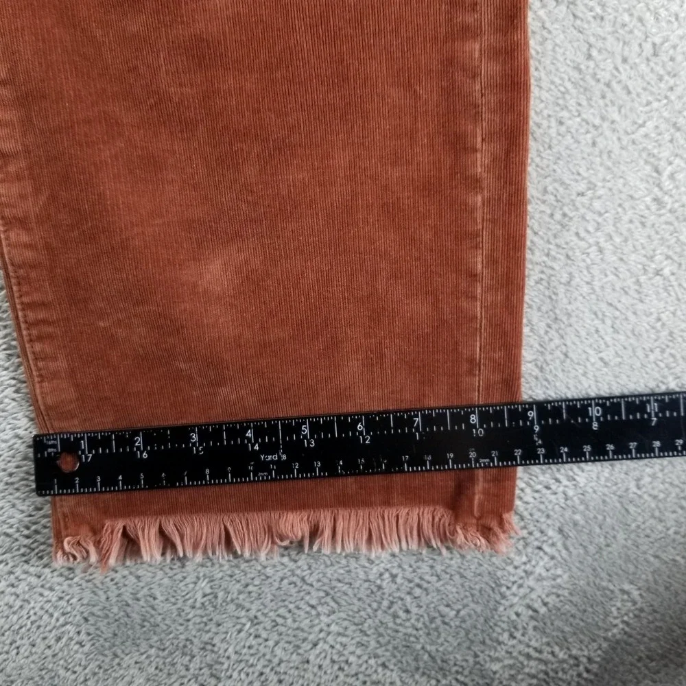 American Eagle Pants Womens 12‎ Tall Brown Crop Flare Corduroy Fringe Boho